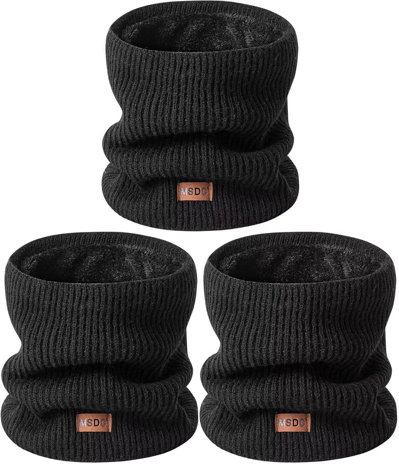 MSDC Winter Neck Gaiters for Men 3 Pack,Neck Warmer Men Women with Thermal Thick Warm Fleece Lined Cold Weather - Image 1